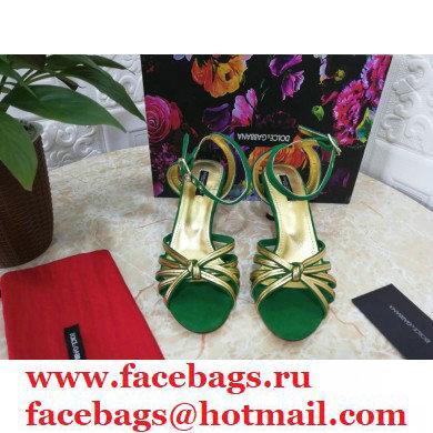 Dolce  &  Gabbana Spherical Acrylic Heel 6.5cm Suede Sandals Green 2021